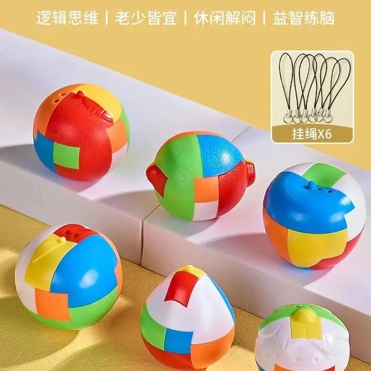 Luban Lock Kidsren'S Toys Unlock Ring Ornaments Kongming Lock Educational Building Blocks Assembled Intelligence Development Keychain Decompression - Image 1